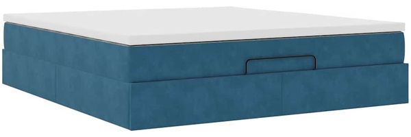 vidaXL Ottoman-Bett mit Matratze Dunkelblau 160x200 cm Samt 3311199 Bild 6