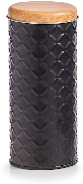 ZELLER 19334 Vorratsdose SCANDI 680 ml aus Metall, schwarz, ca. Ø 7,5 x 18 cm