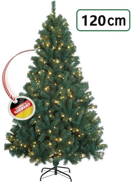 WILGOON Künstlicher Weihnachtsbaum Künstlicher Weihnachtsbaum, dichter Tannenbaum zu Weihnachten, 120 cm Baum mit LED-Beleuchtung, Perfekt für gemütliche Weihnachtsstimmung