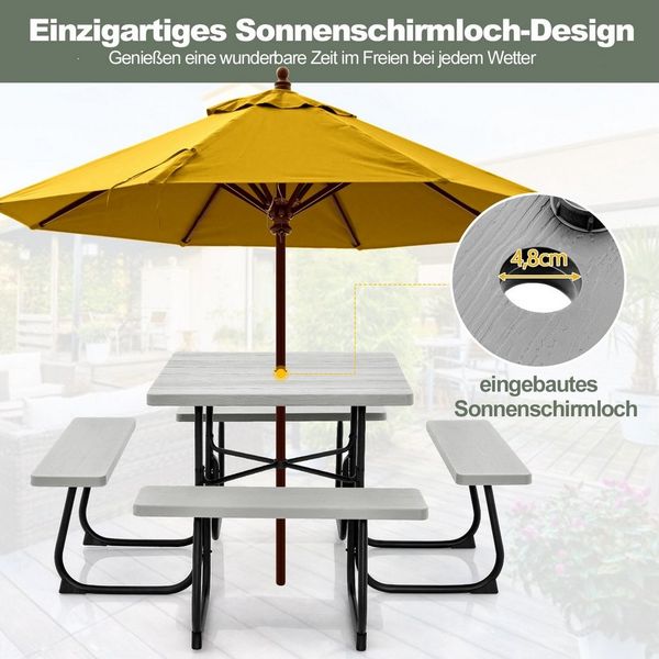 KOMFOTTEU Gartentisch, Picknicktisch Set, für 8 Personen