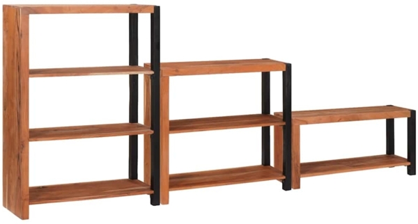 vidaXL Bücherregal 3 pcs Braun 80 x 30 x 110 cm Massivholz Akazie 3321523