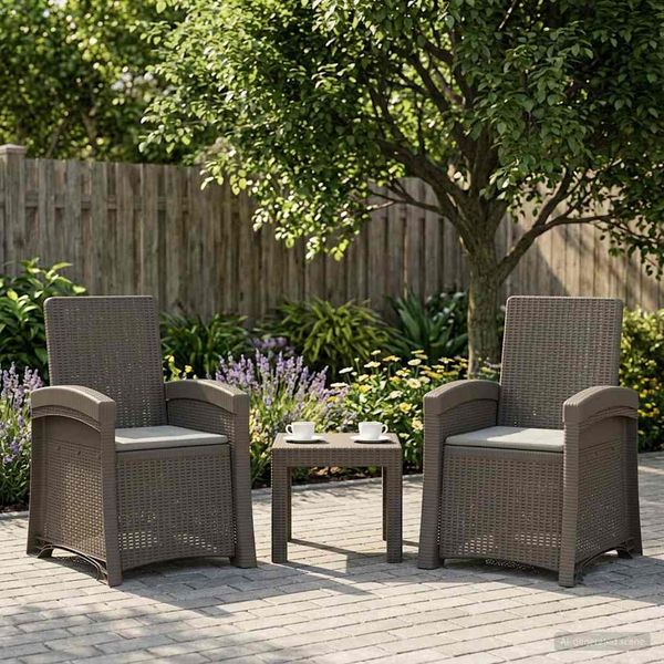 vidaXL Liegesessel Garten Rattan-Optik 2 pcs Hellgrau PP 8012031