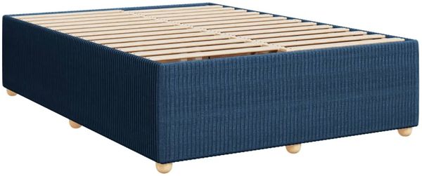 vidaXL Boxspringbett mit Matratze Blau 160x200 cm Stoff 3294427 Bild 10