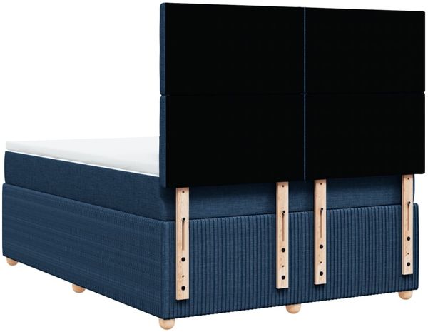 vidaXL Boxspringbett mit Matratze Blau 160x200 cm Stoff 3294427 Bild 8