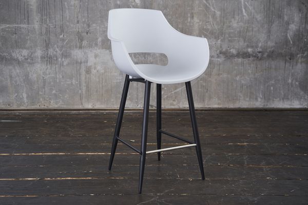KAWOLA Thekenhocker ZAJA Barstuhl Sitzhöhe 65 cm Kunststoff weiß 103 x 59 x 57 cm