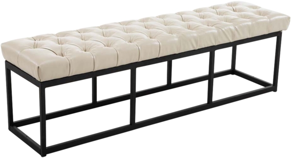 CLP Sitzbank Amun Kunstleder mit schwarzem Metallgestell,creme 150 cm