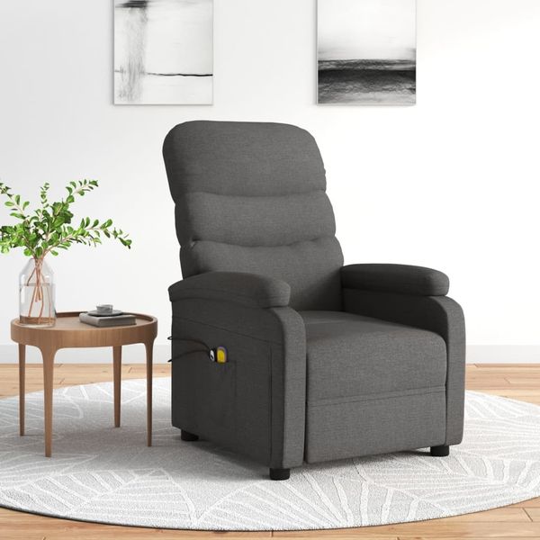 vidaXL Elektrischer Massagesessel Dunkelgrau Stoff [3073695]