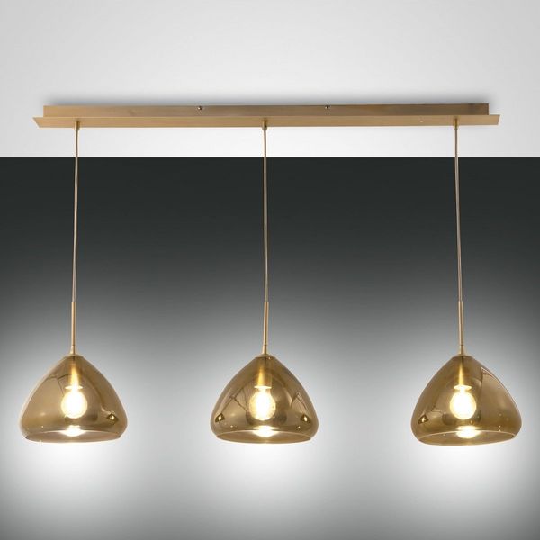 Fabas Luce 3667-48-118 Pendelleuchte Glow 3-flammig amber messing E27