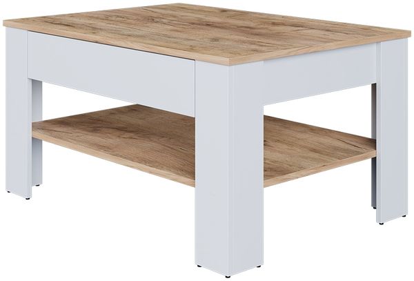 Couchtisch Milan Weiß/Goldkraft Eiche 92.2 x 65 cm Vicco