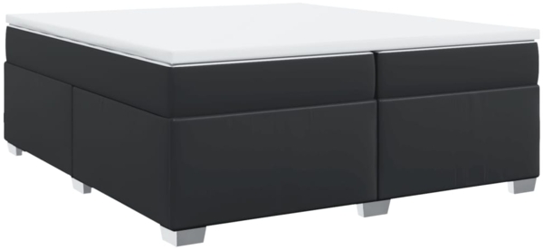 vidaXL Boxspringbett mit Matratze Schwarz 200x200 cm Kunstleder 3285225