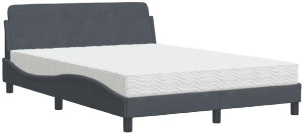 vidaXL Bett mit Matratze "Dover" Dunkelgrau 120x200 cm Samt 3208372