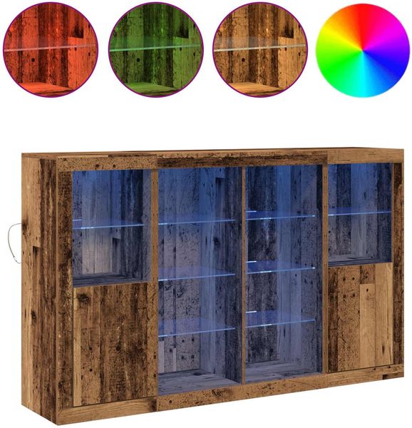 vidaXL LED-Sideboard Altholz 163 x 37 x 100 cm Holzwerkstoff 3333121 Bild 4