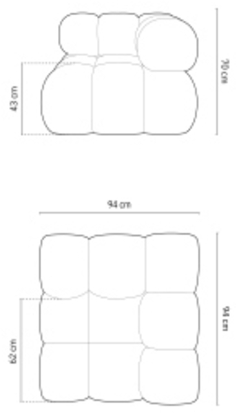 Micadoni symmetrisches Eckmodul Bellis Samt Riviera Schwarz Bild 6