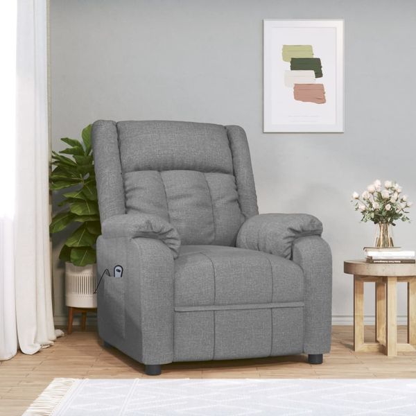 vidaXL Relaxsessel Elektrisch Hellgrau Stoff 3143567