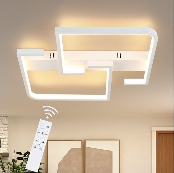 ZMH LED Deckenleuchte Rechteckige Deckenlampe 30*25*4.5cm Modern für Schlafzimmer Flur, Hochwertige Lampenperlen, LED fest integriert, 3000-6500k, LED fest integriert