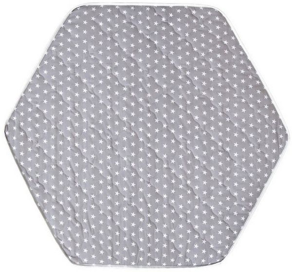 Laufgitter-Matratze 6-Eckige Laufgittermatratze Grey Stars, Baby-Delux, 7.00 cm hoch, Laufstallmatratze Matratze für Laufgitter 6-eckig gesteppt 120cm