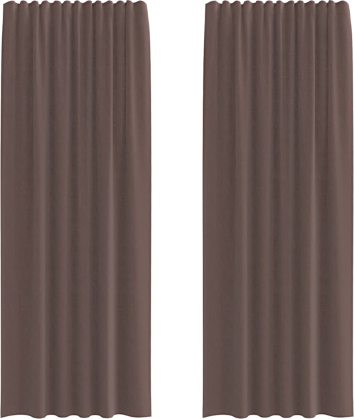 vidaXL Voile Vorhänge mit Stangentaschen 2 Stk. Braun 4102175