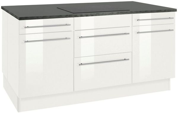 OPTIFIT Kochinsel Bern, mit E-Geräten, Stellbreite 160 x 95 cm, höhenverstellbare Stellfüße
