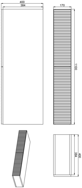 Selsey 'Veldio' Schminktisch hängend mit 2 Schubladen, greige, ca. 16 x 110 x 40 cm Bild 5