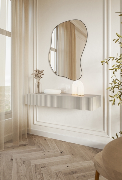 Selsey 'Veldio' Schminktisch hängend mit 2 Schubladen, greige, ca. 16 x 110 x 40 cm Bild 3