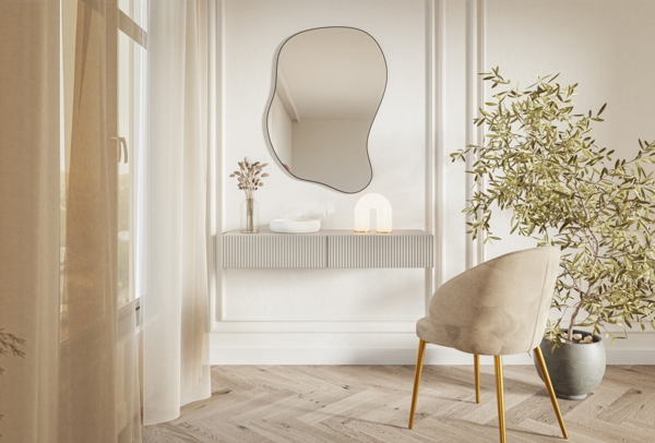 Selsey 'Veldio' Schminktisch hängend mit 2 Schubladen, greige, ca. 16 x 110 x 40 cm Bild 2