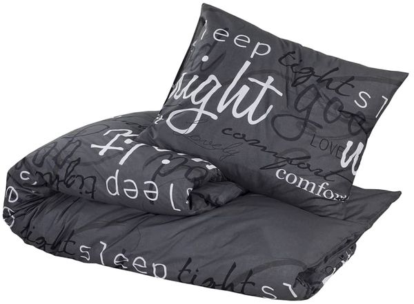 vidaXL Bettwäsche-Set, Baumwolle schwarz, 155x220 cm Bild 3
