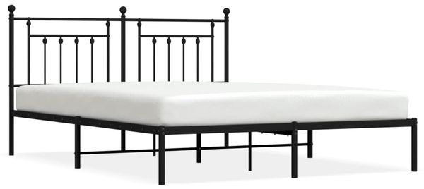 Doppelbett, Bettgestell Modernen mit Kopfteil Metall Schwarz 160x200 cm d543e