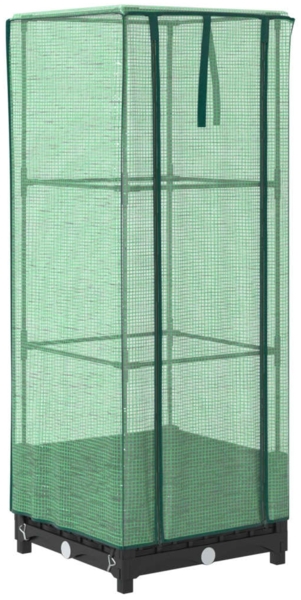 vidaXL Hochbeet mit Gewächshaus-Aufsatz Rattan-Optik 40x40x123 cm 4015809