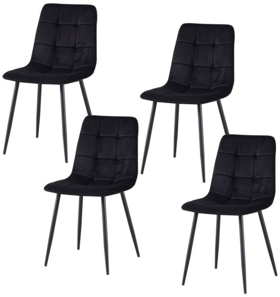 HTI-Living Polsterstuhl Esszimmerstuhl 4er Set Schwarz Mesa (Set, 4 St), Polsterstuhl Samt