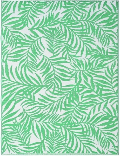 TaraCarpet Teppich TaraCarpet Outdoor Teppich Santa Monica wetterfest, rechteckig, Höhe: 3 mm, Kurzflor grün weiß Blätter Balkon Garten Terrasse Camping 120x170 cm Bild 4
