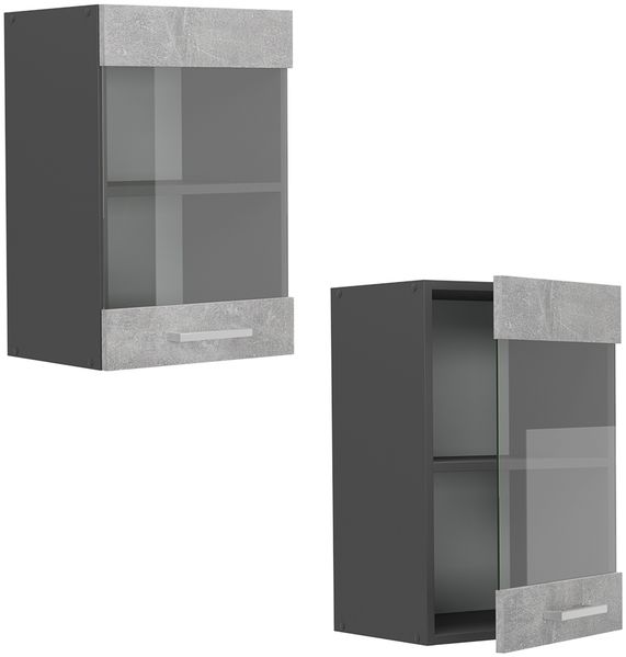 Küchenglasschrank R-Line Beton 40 cm Vicco Bild 5