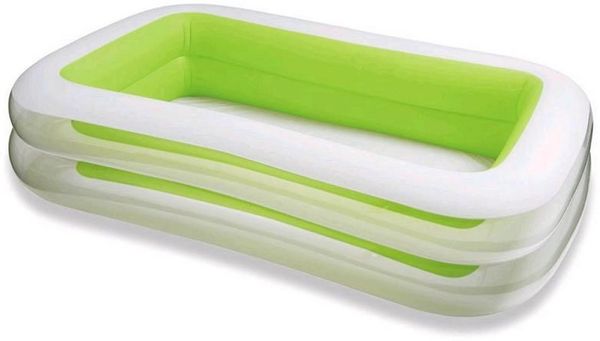 Intex Rechteckpool Swim Center Pool Familienpool 262 x 175 x 56 cm Aufblasbarer Kinderpool (inklusive Reparaturflicken)