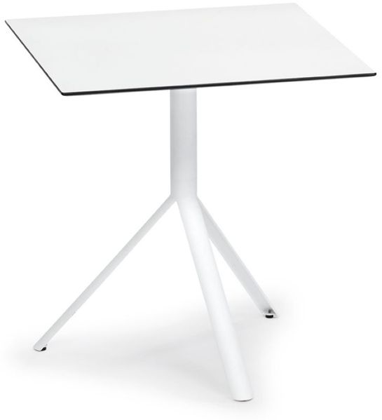 Trio Garten Bistrotisch eckig Weiß HPL Weiß 69x69 cm
