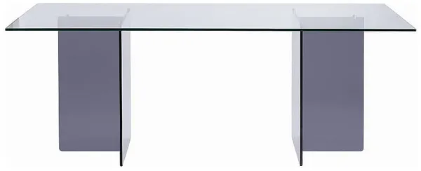 Vente-unique - BYLENA Esstisch Glas TransparentGrau - B 100 cm x H 75 cm x L 200 cm