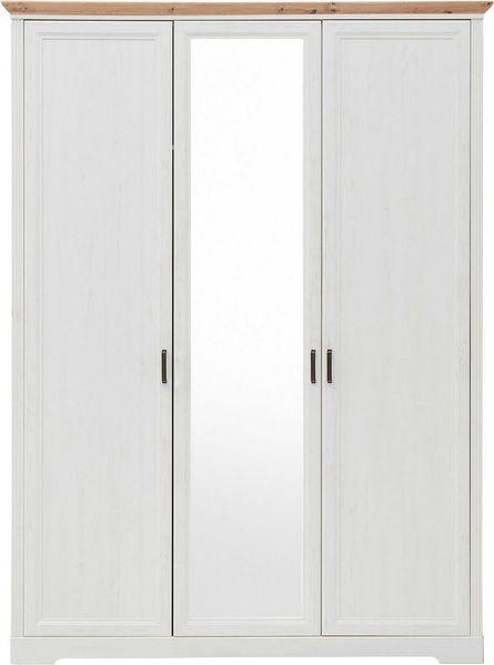 Kleiderschrank JASMIN mit 3 Türen Pinie weiß Nachbildung