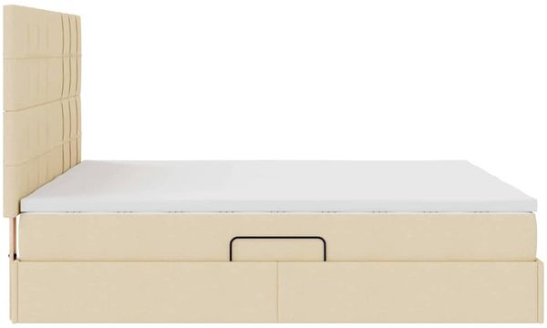 vidaXL Bett mit LED-Lichtleisten mit Kopfteil Creme 180 x 200 cm Stoff 3372837 Bild 12