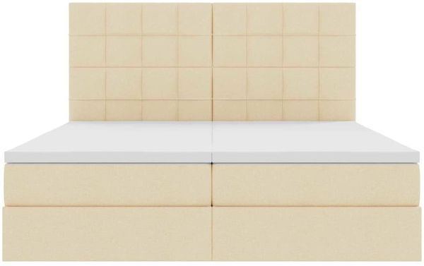 vidaXL Bett mit LED-Lichtleisten mit Kopfteil Creme 180 x 200 cm Stoff 3372837 Bild 11