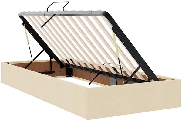 vidaXL Bett mit LED-Lichtleisten mit Kopfteil Creme 180 x 200 cm Stoff 3372837 Bild 7