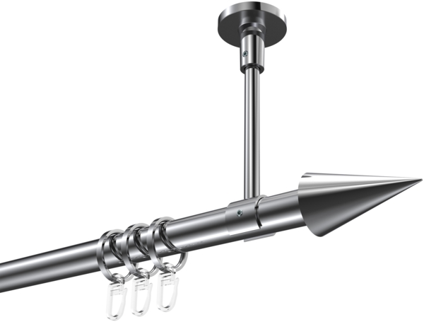 Gardinenstangen-Set Sonette Savio 360 cm (geteilt in 2 x 180 cm), 1-läufig, 20 mm Ø Chrom