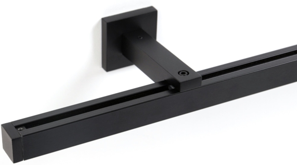 Deco-Raum® Gardinenschiene Cube | Länge: 320cm | Material: Aluminium | Farbe: Schwarz