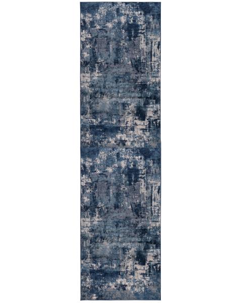 Kadima Design "Dee" Abstrakte Kunst-Teppiche in Premium-Qualität. Farbe: Blau, 80x300 cm