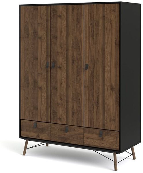ebuy24 Kleiderschrank Rye Kleiderschrank 3 Türen, 3 Schubladen matt