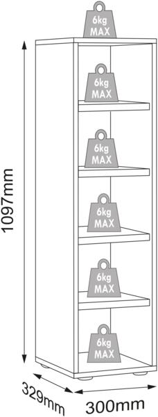 VCM Schuhschrank Salia 921022 Anthrazit B. 30 x H. 110 x T. 33 cm Bild 4
