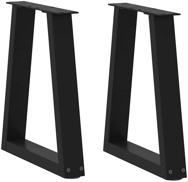 vidaXL Couchtischbeine V-Form 2 Stück Schwarz 38x(42-43,3) cm Stahl 4012544