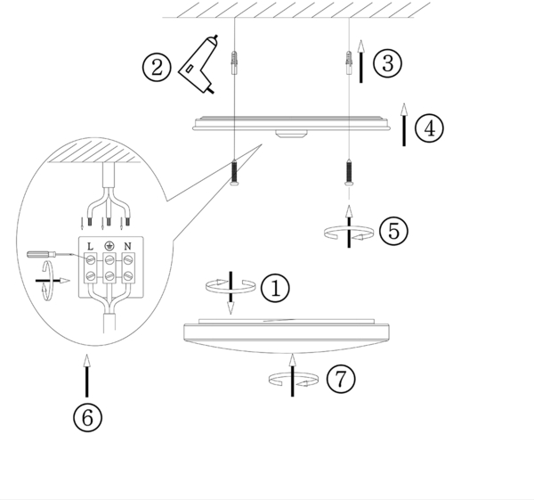 Steinhauer Deckenleuchte Stellar LED 7831ST Stahl Bild 3