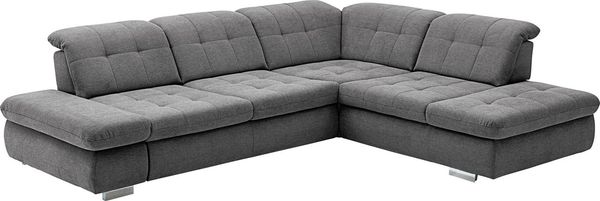 Die PlanBar Ecksofa MP-IN17004 L-Form, wahlweise mit Bettfunktion, Sitztiefen- und Kopfteilverstellung