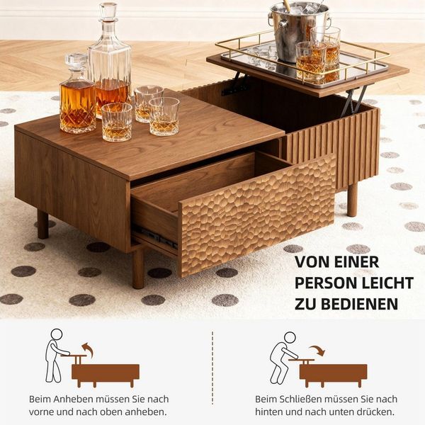 oleyluckidea TV-Schrank Moderner TV-board 75 Zoll, TV Lowboard mit Stauraum, Nussbaum Breite 180/240 cm Bild 3