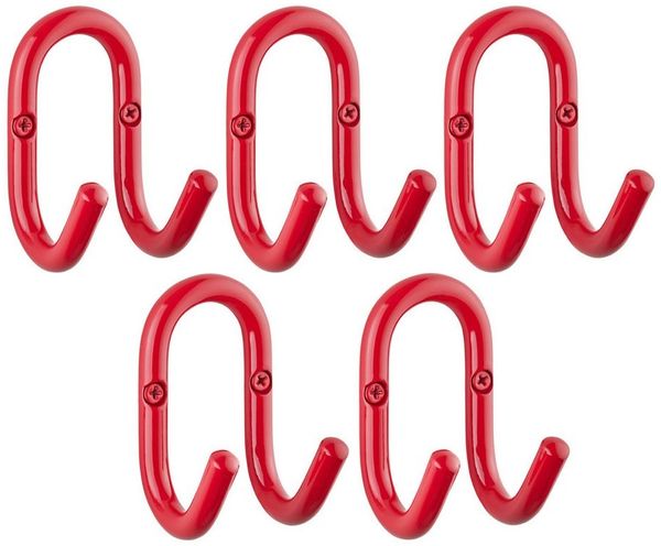 SO-TECH® Kleiderhaken Garderobenhaken FARA Doppelhaken Stahl, (5-St), 88 x 51 x 59 mm, Stangendurchmesser 10 mm, Stahl rot
