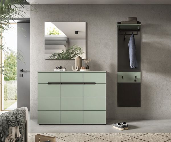 Home affaire Garderoben-Set REHAT, TOPSELLER!, 3-teilig, Breite 180 cm, individuell erweiterbar, (Set, 3-St, bestehend aus: Kommode, Spiegel und Garderobenpaneel), Garderobenkombination, Kombination, Set, Flurgarderobe, Diele