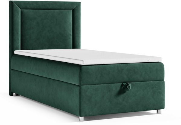 Best For Home Trinity K3 Einzel-Boxspringbett mit Bonnell-Federkern, Matratze, Topper und Bettkasten. Gepolstertes Bett mit Stauraum.